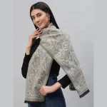 Women's Winter Scarf Beige Floral - Image 4