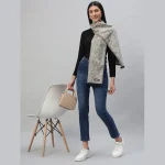 Women's Winter Scarf Beige Floral - Image 2