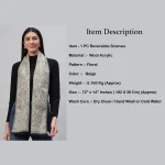 Women's Winter Scarf Beige Floral - Image 7