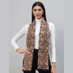 Women's Winter Warm Brown Abstract Wool Scarf