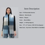 Women's Winter Warm Thick Scarf Blue Striped - Image 7