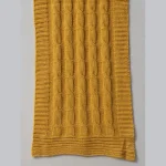 Yellow Wool Knitted Scarf for Women's - Image 6