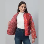 Beautiful Red Patchwork Quilted Cotton Jacket