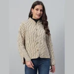Beige Patchwork Reversible Quilted Jacket / Coat - Image 7