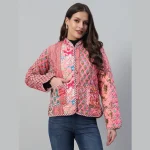 Handmade Boho Coat Woman Gift Winter Pink Jacket - Image 2