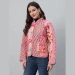 Handmade Boho Coat Woman Gift Winter Pink Jacket - Image 5