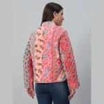 Handmade Boho Coat Woman Gift Winter Pink Jacket - Image 7