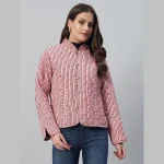Handmade Boho Coat Woman Gift Winter Pink Jacket - Image 8