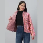 Handmade Boho Coat Woman Gift Winter Pink Jacket