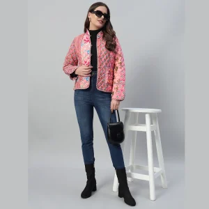 Handmade Boho Coat Woman Gift Winter Pink Jacket - Image 3