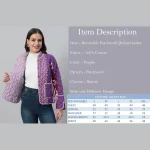 Handmade Patchwork Quilted Purple Jacket / Coat - Image 10