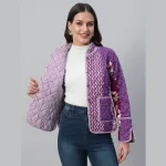 Handmade Patchwork Quilted Purple Jacket / Coat