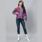 Handmade Patchwork Quilted Purple Jacket / Coat - Image 9