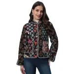 Winter Black Patchwork Quilted Cotton Jackets - Image 10