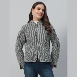 Winter Black Patchwork Quilted Cotton Jackets - Image 8