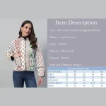 Woman White Clothing Patchwork Quilted Jacket/Coat - Image 9