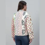 Woman White Clothing Patchwork Quilted Jacket/Coat - Image 5
