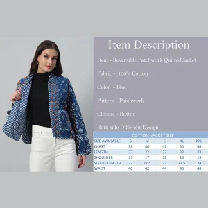 Women's Export Quality Cotton Fabric Blue Jacket - Image 10
