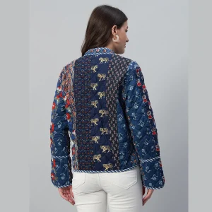 Women's Export Quality Cotton Fabric Blue Jacket - Image 6