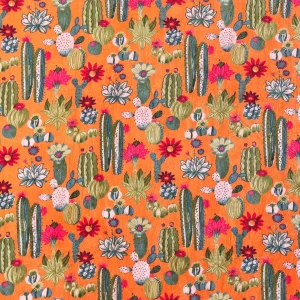 5 Yard Luxury Soft Velvet Cactus Fabric (Orange Fabric) - Image 3