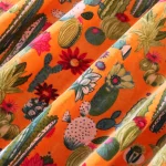 5 Yard Luxury Soft Velvet Cactus Fabric (Orange Fabric) - Image 4