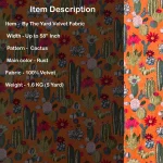 5 Yard Luxury Soft Velvet Cactus Fabric (Orange Fabric) - Image 5