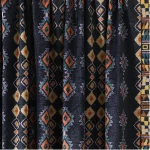 Blue Geometric Print Soft Velvet Fabric - Image 2