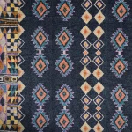 Blue Geometric Print Soft Velvet Fabric - Image 4