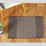 Brown And Beige Hand Knotted Door Mat
