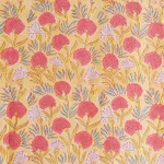 Cotton Fabric Hand Block Print Beige Floral
