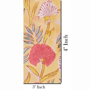 Cotton Fabric Hand Block Print Beige Floral - Image 5