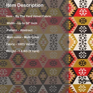 Digital Abstract Printed Velvet Fabric - Image 5