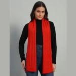 Fashion Soft Orange Wool Scarves Reversible Knitted Scarf