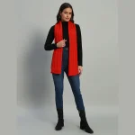 Fashion Soft Orange Wool Scarves Reversible Knitted Scarf - Image 6