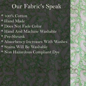 Hand Block Print Indian Craft Sewing Green Paisley Fabric - Image 6