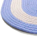 Hand Braided Indian Cotton Door Mat (Purple) - Image 3