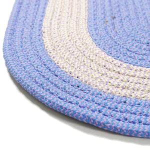 Hand Braided Indian Cotton Door Mat (Purple) - Image 3