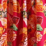 Handmade Leaf Print Cotton Fabric Women Pink Color Dress - Image 2