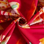 Handmade Leaf Print Cotton Fabric Women Pink Color Dress - Image 4
