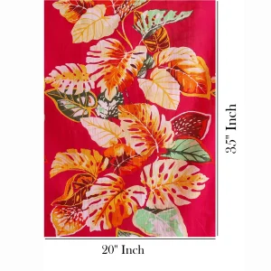 Handmade Leaf Print Cotton Fabric Women Pink Color Dress - Image 5