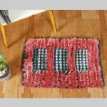 Handmade Red Absorbent Non-Slip Door Carpet