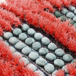 Handmade Red Absorbent Non-Slip Door Carpet - Image 3