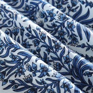 Indian 100% Cotton Craft Fabric Sewing Blue Floral Printed - Image 3