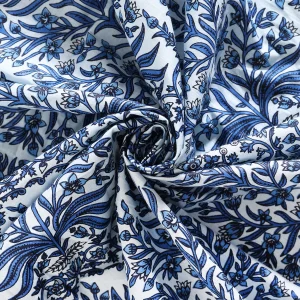 Indian 100% Cotton Craft Fabric Sewing Blue Floral Printed - Image 4
