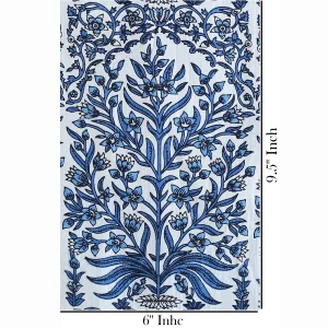 Indian 100% Cotton Craft Fabric Sewing Blue Floral Printed - Image 5