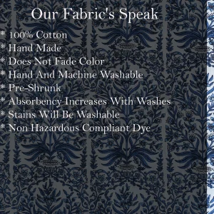 Indian 100% Cotton Craft Fabric Sewing Blue Floral Printed - Image 6