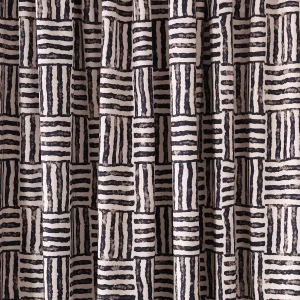 Indian Black & White Striped Printed Loose Velvet Fabric - Image 4