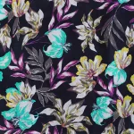 Indian Cotton Navy Blue Fabric Floral Print Dressmaking Fabric