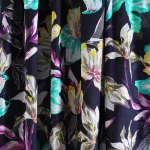 Indian Cotton Navy Blue Fabric Floral Print Dressmaking Fabric - Image 2