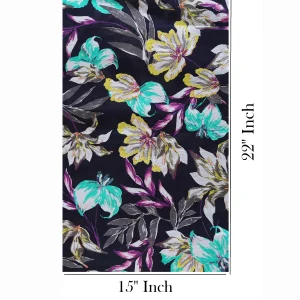 Indian Cotton Navy Blue Fabric Floral Print Dressmaking Fabric - Image 5